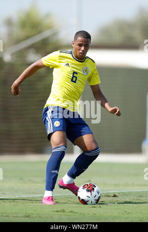 San Pedro del Pinatar, Spagna. 5 Sep, 2019. Ethan Erhahon (SCO) Calcio/Calcetto : sotto-18 International amichevole tra U18 Scozia 1-1 U18 Giappone all'Arena Pinatar in San Pedro del Pinatar, Spagna . Credito: Mutsu Kawamori/AFLO/Alamy Live News Foto Stock