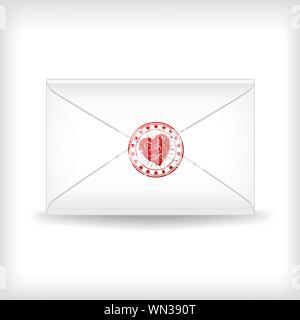 Timbro sigillato lettera d'amore Illustrazione Vettoriale