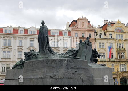 Jan Hus Memorial a Praga, Repubblica Ceca Foto Stock