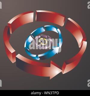 Circolare tratteggiata linea a freccia Illustrazione Vettoriale