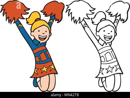 La ragazza di Cheerleader Outfit Illustrazione Vettoriale