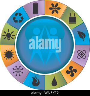 Eco Friendly icone Illustrazione Vettoriale