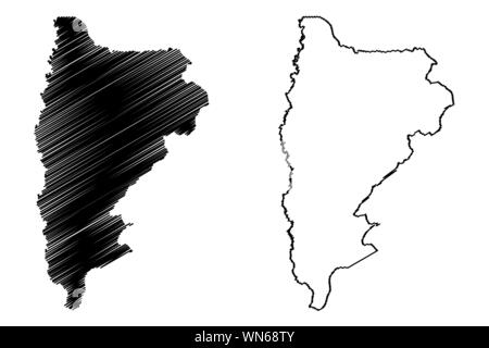 Governatorato Balqa (Regno Hascemita di Giordania) mappa illustrazione vettoriale, scribble schizzo Balqa mappa Illustrazione Vettoriale