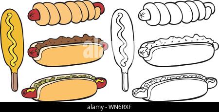 Hot Dog Illustrazione Vettoriale