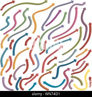 Sottile curvatura 3D frecce Illustrazione Vettoriale