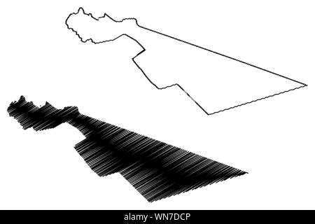 Zarqa Governatorato (Regno Hascemita di Giordania) mappa illustrazione vettoriale, scribble schizzo Zarqa mappa Illustrazione Vettoriale