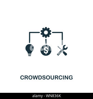 Icona di crowdsourcing. Elemento creativo design contenuto dalla raccolta di icone. Pixel Crowdsourcing perfetta icona per web design, applicazioni software, stampare Foto Stock