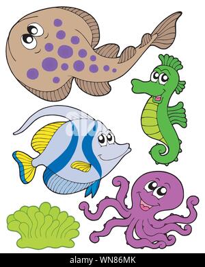 Simpatici animali marini collezione 3 Illustrazione Vettoriale