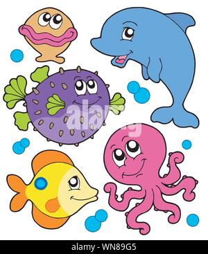 Simpatici animali marini raccolta 1b Illustrazione Vettoriale
