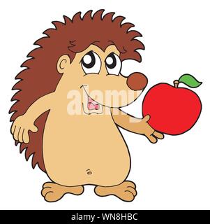 Riccio con apple illustrazione vettoriale Illustrazione Vettoriale