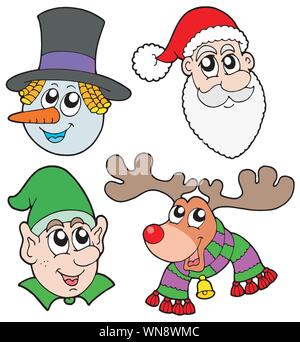 Facce di Natale raccolta Illustrazione Vettoriale