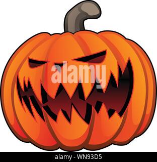 Jack O' Lanterna Zucca di Halloween isolato illustrazione vettoriale Illustrazione Vettoriale