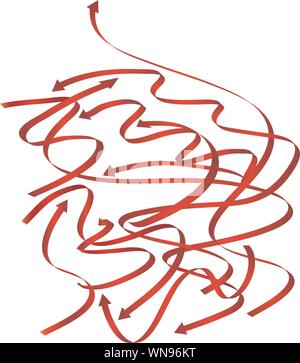 La curvatura Frecce rosse Illustrazione Vettoriale