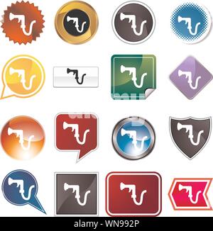 Tubo flessibile da giardino Icon Set Illustrazione Vettoriale