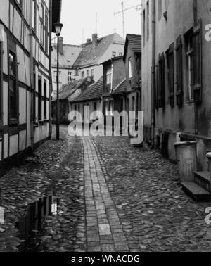 01 gennaio 1990, Berlino, Perleberg: stati federali/Brandeburgo/Prignitz/RDT/1990 Perleberg, Old Town. Migliore qualità dell'immagine, esatta data di scatto non noto. Foto: Paul Glaser/dpa-Zentralbild/ZB Foto Stock