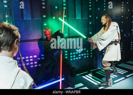 Inghilterra, Londra, Marylebone, vista interna della signora Tussauds, Waxwork figure dei film di Star Wars Foto Stock