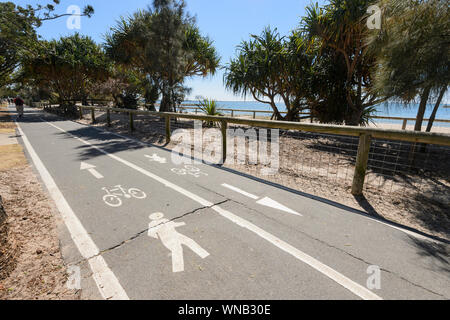 Moreton Bay Cycleway è una corsia in bicicletta a Wynnum, Queensland, QLD, Australia Foto Stock