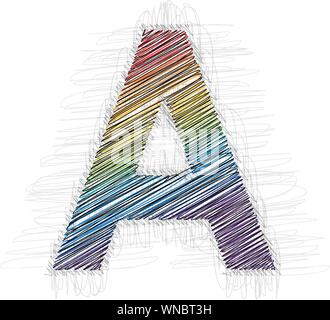 Disegnare a mano font Letter un Illustrazione Vettoriale