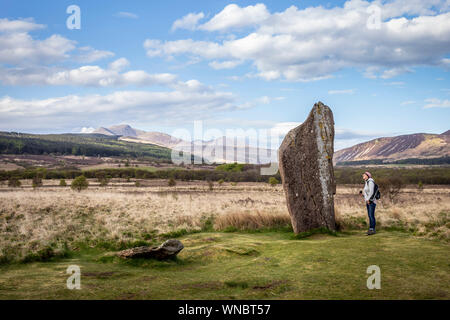 Machrie moor pietre permanente sull'isola di Arran Foto Stock