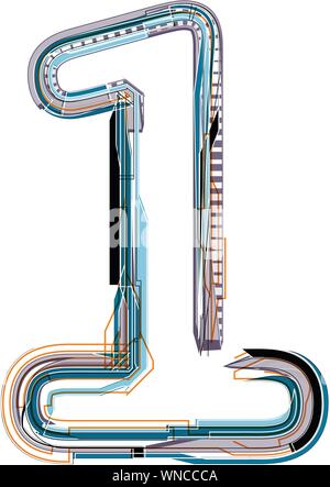Font Illustrazione numero 1 Illustrazione Vettoriale