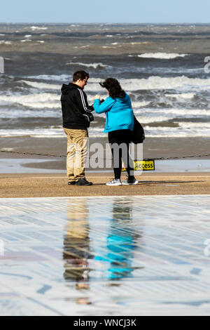 Blackpool, Lancashire, Regno Unito. 06 Sep, 2019. Blackpool, Lancashire. Regno Unito Meteo.UK Meteo: Wet & windy in Blackpool Lancashire. Credito: MediaWorldImages/Alamy Live News Foto Stock