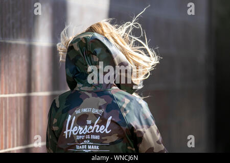 Blackpool, Lancashire, Regno Unito. 06 Sep, 2019. Blackpool, Lancashire. Regno Unito Meteo. Wet & windy in Blackpool Lancashire. Credito: MediaWorldImages/Alamy Live News Foto Stock