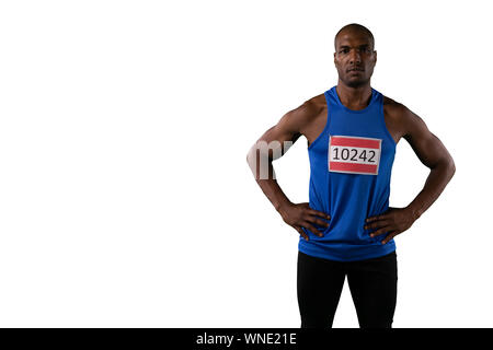 Atleta focalizzato Foto Stock