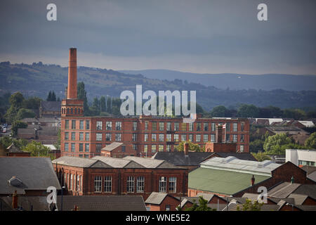 Ashton-under-Lyne centro Cavendish Mill Grade II* elencati di cotone ex filanda, Cavendish St, Foto Stock