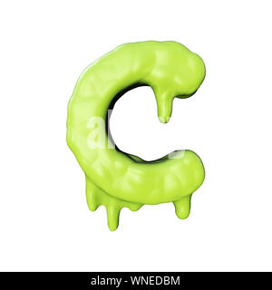 Lettera C melma verde colava halloween font. Il rendering 3D Foto Stock