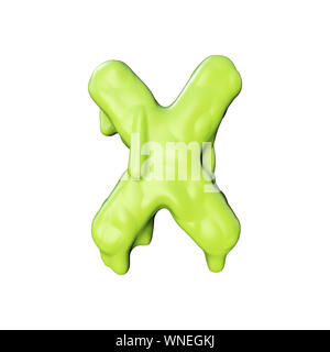 Lettera X melma verde colava halloween font. Il rendering 3D Foto Stock