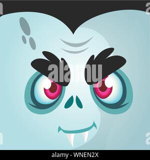 Cartoon vampiro faccia. Halloween illustrazione vettoriale Illustrazione Vettoriale