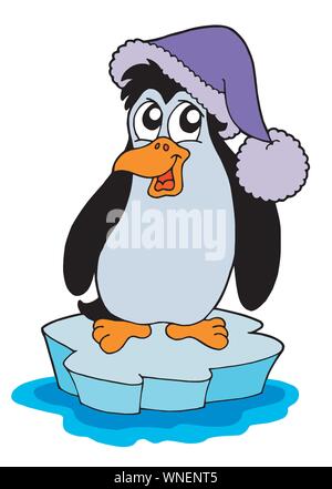 Il pinguino su iceberg illustrazione vettoriale Illustrazione Vettoriale