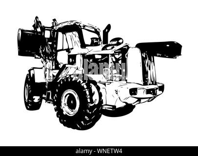 Illustrazione del caricatore tecnica di costruzione trasporti Foto Stock