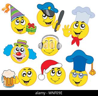 Vari smileys 4 Illustrazione Vettoriale