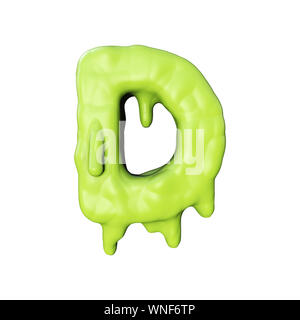 Lettera D melma verde colava halloween font. Il rendering 3D Foto Stock