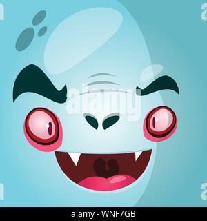 Cartoon vampiro faccia. Halloween illustrazione vettoriale Illustrazione Vettoriale