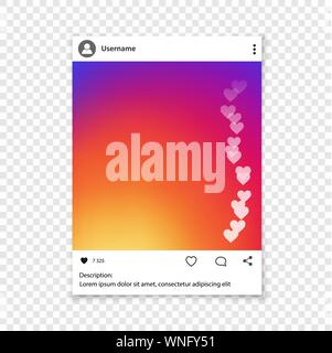 Rete sociale photo frame per gli amici condivisione internet. Illustrazione Vettoriale
