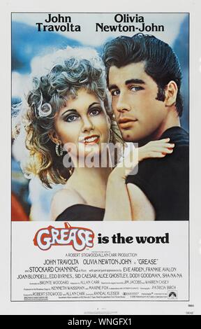 Grease anno : 1978 USA Direttore : Randal Kleiser Olivia Newton John, John Travolta American Poster Foto Stock