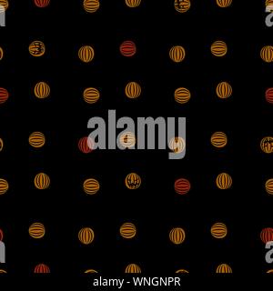 Vettore di seamless pattern con zucche di Halloween Illustrazione Vettoriale