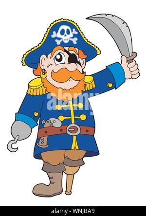 Pirata con sabre Illustrazione Vettoriale