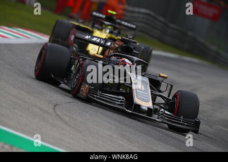 Monza, Italia. 05 apr, 2019. #08 Romain Grosjean, Haas Team di F1. GP Italia Monza 5-8 settembre 2019 Credit: Indipendente Agenzia fotografica/Alamy Live News Foto Stock