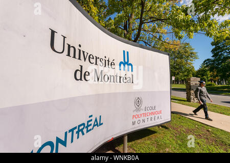 Montreal, CA - 5 Settembre 2019: Università di Montreal (UDEM) firmare Foto Stock