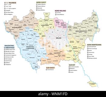 Politica e amministrativa della città metropolitana di Milano Italia Illustrazione Vettoriale