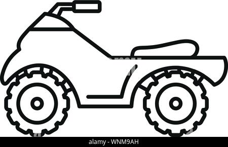 Lunga quad bike icona. Contorno a lungo in quad bike icona vettoriali per il web design isolato su sfondo bianco Illustrazione Vettoriale