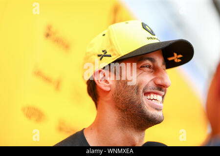 #03 Daniel Ricciardo Team Renault F1. GP Italia MONZA 5-8 settembre 2019 durante il Gran Premio di Heineken Italia 2019 - Giovedì - Il Paddock e turch Foto Stock