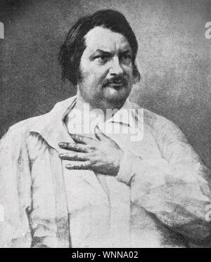 HONORÉ de Balzac (1799-1850) romanziere francese e il drammaturgo nel 1842 Foto Stock