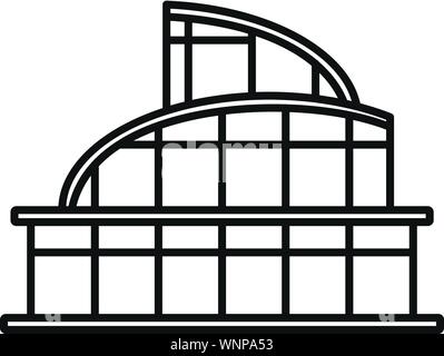 Il centro commerciale di vetro icona. Vetro Outline mall icona vettore per il web design isolato su sfondo bianco Illustrazione Vettoriale