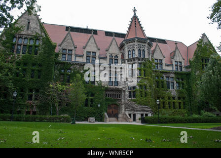 Università americane. Università di Chicago. Inglese in stile gotico di architettura Foto Stock