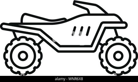 Sfida quad bike icona. Sfida di contorno in quad bike icona vettoriali per il web design isolato su sfondo bianco Illustrazione Vettoriale