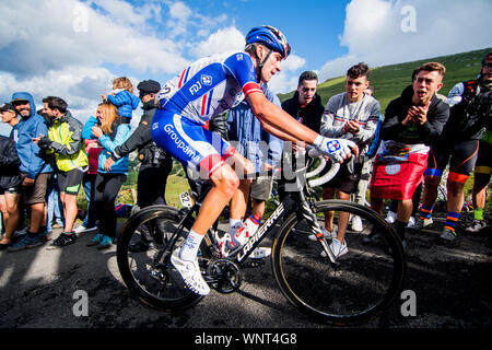 Cantabria, Spagna. 6 Settembre, 2019. Bruno Armirail (FdJ Groupama) durante13th stge di 'La Vuelta a España " (Tour di Spagna) tra Bilbao e Los Machucos salire il 6 settembre 2019 a Los Machucos salire, Spagna. © David Gato/Alamy Live News Foto Stock